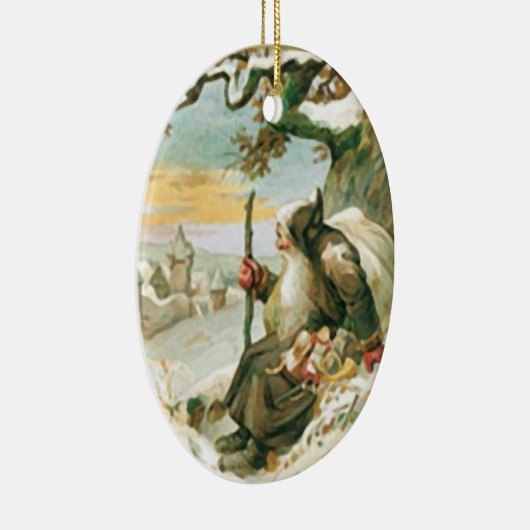 Vintage kerstkerstkerstkerstman keramisch ornament (Rechts)