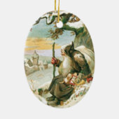 Vintage kerstkerstkerstkerstman keramisch ornament (Achterkant)