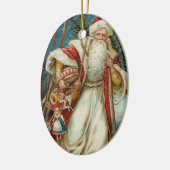 Vintage kerstkerstkerstkerstman keramisch ornament (Links)
