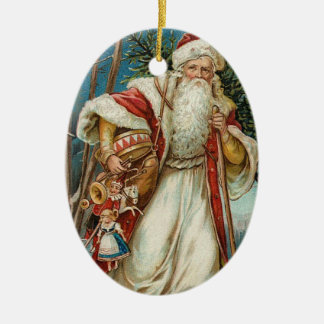 Vintage kerstkerstkerstkerstman keramisch ornament