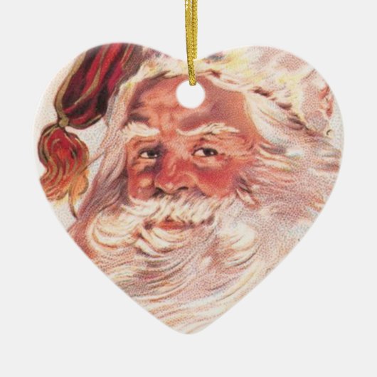 Vintage kerstkerstkerstkerstman keramisch ornament (Voorkant)