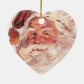 Vintage kerstkerstkerstkerstman keramisch ornament (Achterkant)