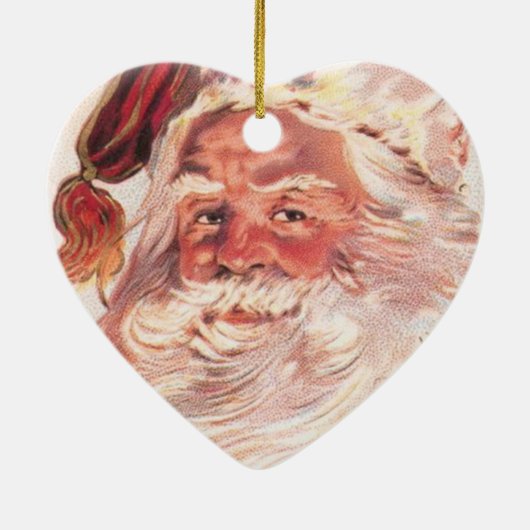 Vintage kerstkerstkerstkerstman keramisch ornament (Achterkant)