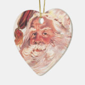 Vintage kerstkerstkerstkerstman keramisch ornament (Links)