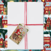 Vintage kerstkerstkerstkerstman-Label Cadeaulabel