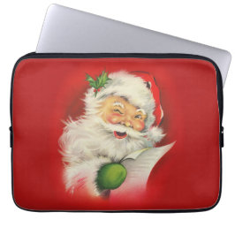 Vintage kerstkerstkerstkerstman laptop sleeve
