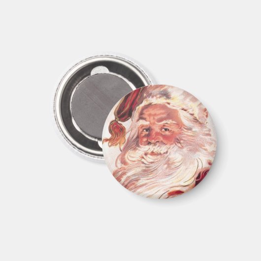 Vintage kerstkerstkerstkerstman magneet (Voorkant / Achterkant)