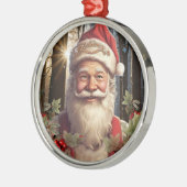 Vintage kerstkerstkerstkerstman metalen ornament (Links)