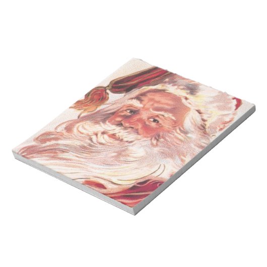 Vintage kerstkerstkerstkerstman notitieblok (Linkerzijde)