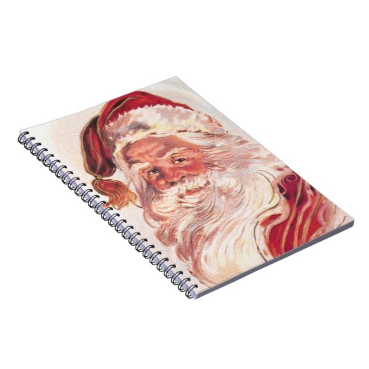 Vintage kerstkerstkerstkerstman notitieboek (Rechterzijde)