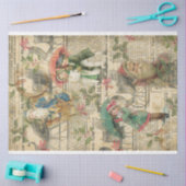 Vintage Kerstkerstkerstkerstman - Oude krantenkind Tissuepapier (Craft)