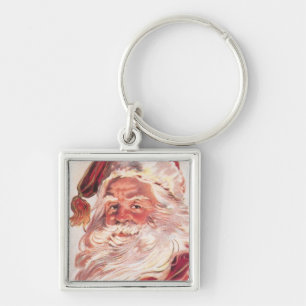 Vintage kerstkerstkerstkerstman sleutelhanger