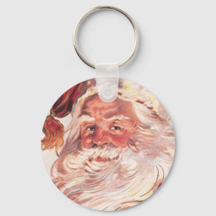 Vintage kerstkerstkerstkerstman sleutelhanger
