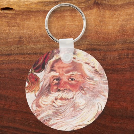 Vintage kerstkerstkerstkerstman sleutelhanger (Achterkant)