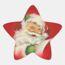Vintage kerstkerstkerstkerstman ster sticker