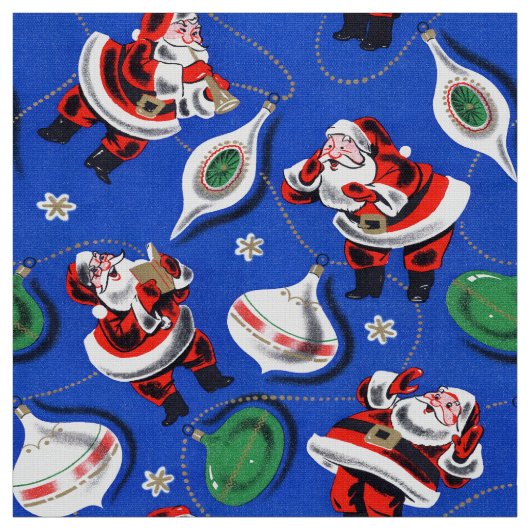 Vintage kerstkerstkerstkerstman stof (Swatch)