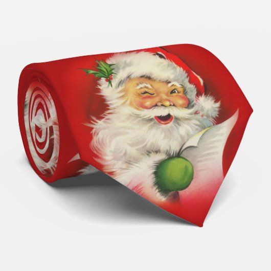 Vintage kerstkerstkerstkerstman stropdas (Opgerold)