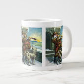 Vintage kerstkerstkerstkerstman Telescope Dog Suns Grote Koffiekop (Voorkant rechts)