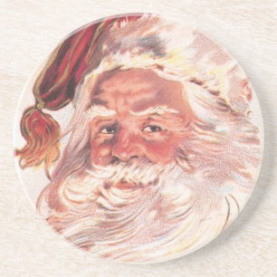Vintage kerstkerstkerstkerstman zandsteen onderzetter