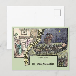 Vintage kerstkerstkerstkerstrenrenrenrenrenrennier briefkaart