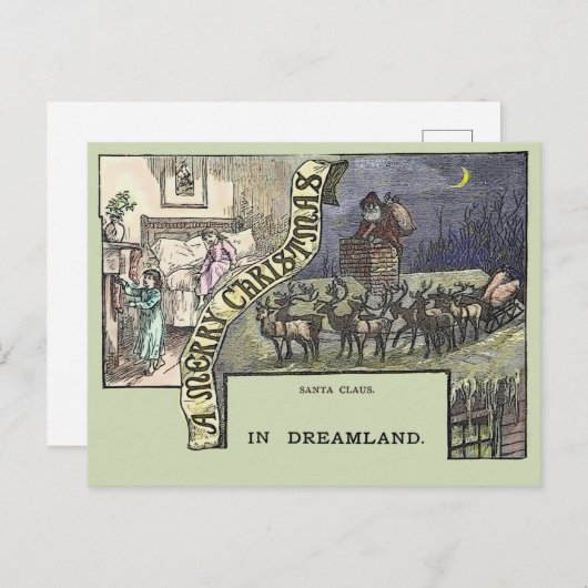 Vintage kerstkerstkerstkerstrenrenrenrenrenrennier briefkaart (Voorkant / Achterkant)
