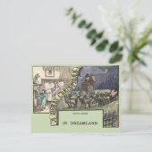 Vintage kerstkerstkerstkerstrenrenrenrenrenrennier briefkaart (Staand voorkant)