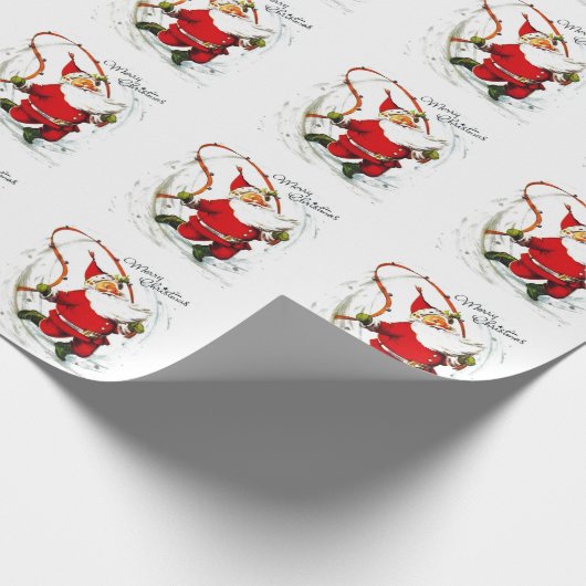 Vintage Kerstkerstkerstkerststommeling Cadeaupapier (Hoek)