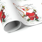 Vintage Kerstkerstkerstkerststommeling Cadeaupapier (Rol Hoek)