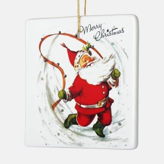 Vintage Kerstkerstkerstkerststommeling Keramisch Ornament (Links)