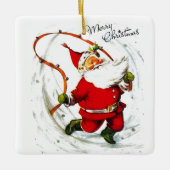 Vintage Kerstkerstkerstkerststommeling Keramisch Ornament (Voorkant)