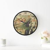 Vintage kerstkerstkerstklok grote klok (Huis)