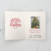 Vintage kerstkerstkerstman — Binoculars Handtekeni Feestdagen Kaart (Binnen)