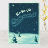 Vintage kerstkerstkerstman's Slaapse Winter Scene Kaart (Gele Bloem)