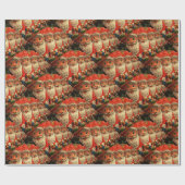 Vintage-kerstkerstkerstpapier Cadeaupapier (Vlak)