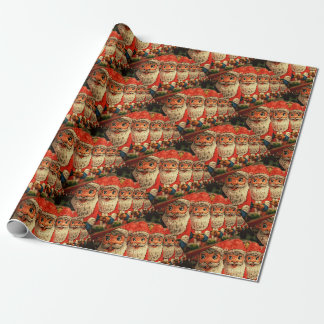 Vintage-kerstkerstkerstpapier Cadeaupapier
