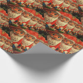 Vintage-kerstkerstkerstpapier Cadeaupapier (Hoek)