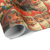 Vintage-kerstkerstkerstpapier Cadeaupapier (Rol Hoek)
