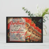 Vintage-kerstkerstkerstpapier Kaart (Staand voorkant)