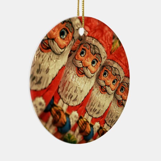 Vintage-kerstkerstkerstpapier Keramisch Ornament (Rechts)