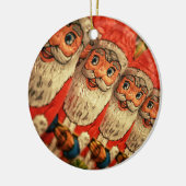 Vintage-kerstkerstkerstpapier Keramisch Ornament (Links)