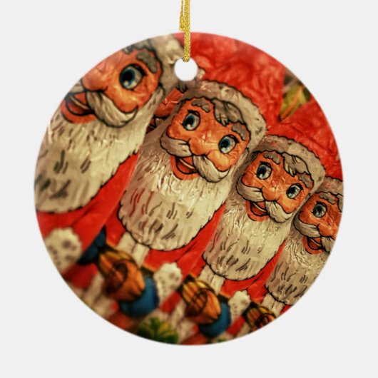 Vintage-kerstkerstkerstpapier Keramisch Ornament (Achterkant)
