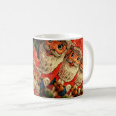 Vintage-kerstkerstkerstpapier Koffiemok (Voorkant rechts)