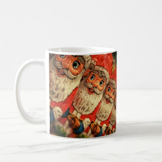 Vintage-kerstkerstkerstpapier Koffiemok (Links)