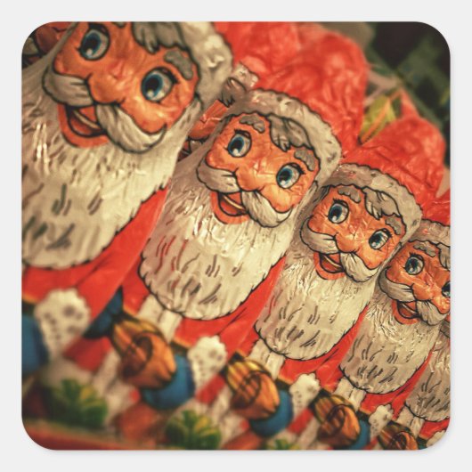 Vintage-kerstkerstkerstpapier Vierkante Sticker (Voorkant)