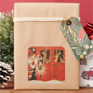 Vintage kerstkerstkerstrendierfeestdag sticker