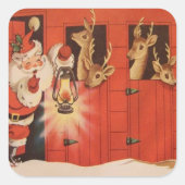 Vintage kerstkerstkerstrendierfeestdag sticker (Voorkant)