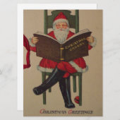 Vintage kerstkerstlezen feestdagenkaart (Voorkant / Achterkant)