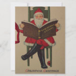 Vintage kerstkerstlezen feestdagenkaart<br><div class="desc">Retro Vintage kerstkerstlezen bestellingen van de Kaart van de boekfeestdag.</div>