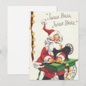 Vintage kerstkerstman — Bells Feestdagenkaart (Voorkant / Achterkant)