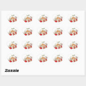 Vintage kerstkerstman die Mrs Claus zoent Hart Sticker (Vel)